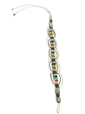 Rasta ladder-design Macramé Bracelet